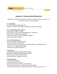 Recommended Reading List