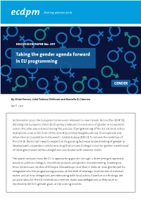 Taking the Gender Agenda Forward in EU Programming