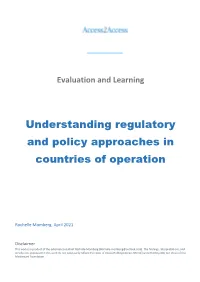 Understanding Regulatory and Policy Approaches in Countries of Operation