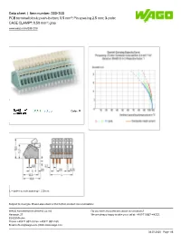 233-203 PCB Terminal Block; Push-Button; 0.5 Mm²; Pin Spacing 2.5 Mm; 3-Pole; CAGE CLAMP®; 0,50 Mm²; Gray