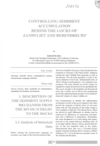 Controlling Se Iment Accumulation Behind He Locks of Zandvliet and Be En Rech