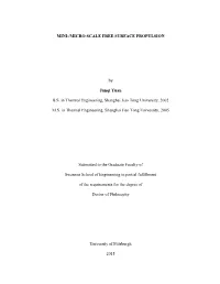 MINI-/MICRO-SCALE FREE SURFACE PROPULSION by Junqi