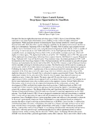 NASA's Space Launch System: Deep-Space Opportunities For
