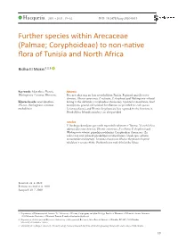 Palmae; Coryphoideae) to Non-Native Flora of Tunisia and North Africa