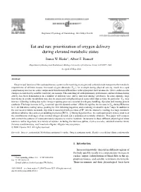 Prioritization of Oxygen Delivery During Elevated Metabolic States