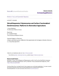 Stimuli-Responsive Polymersomes and Surface Functionalized Dendrimersomes: Platforms for Biomedical Applications