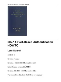 802.1X Port-Based Authentication HOWTO 1