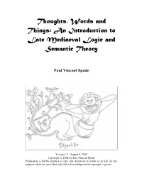 An Introduction to Late Mediaeval Logic and Semantic Theory
