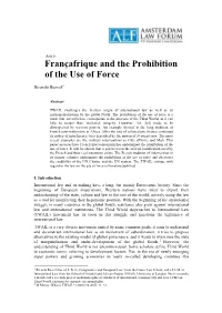 Françafrique and the Prohibition of the Use of Force