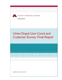 Union Depot User Count and Customer Survey: Final Report