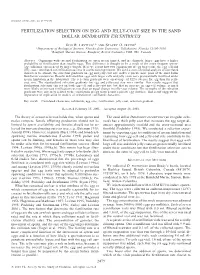 Fertilization Selection on Egg and Jelly-Coat Size in the Sand Dollar Dendraster Excentricus