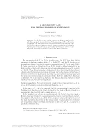 A RECIPROCITY LAW for CERTAIN FROBENIUS EXTENSIONS 1. Introduction for Any Number Field F, Let FA Be Its Adele Ring. Let E/F Be