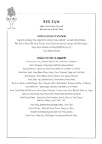 BBQ Style Menu