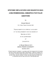 Epistemic Implicatures and Inquisitive Bias: a Multidimensional Semantics for Polar Questions