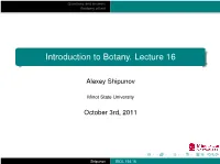 Introduction to Botany. Lecture 16