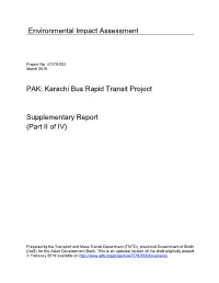 Karachi Bus Rapid Transit Project Supplementary Report (Part II Of