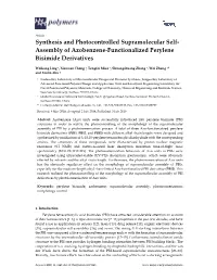 Synthesis and Photocontrolled Supramolecular Self- Assembly of Azobenzene-Functionalized Perylene Bisimide Derivatives