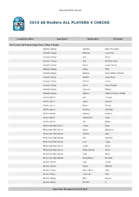 2019 SS Rosters ALL PLAYERS 4 CHECKS