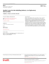 Quality Control in the Subtitling Industry: an Exploratory Survey Study Isabelle S