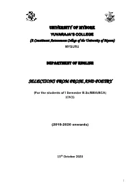 Selections from Prose and Poetry