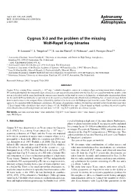 Cygnus X-3 and the Problem of the Missing Wolf-Rayet X-Ray Binaries
