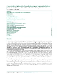 Nanostructured Hydrogels for Tissue