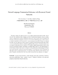 Natural Language Grammatical Inference with Recurrent Neural Networks