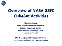Overview of NASA GSFC Cubesat Activities
