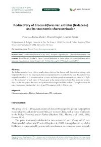 Rediscovery of Crocus Biflorus Var. Estriatus (Iridaceae) 23 Doi: 10.3897/Italianbotanist.6.28729 RESEARCH ARTICLE