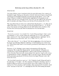 Reflections on the Song of Moses (Exodus 15:1—18) About the Text