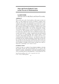 State and Socio-Political Crises in the Process of Modernization