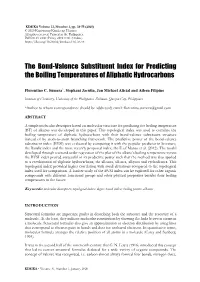 The Bond-Valence Substituent Index for Predicting the Boiling Temperatures of Aliphatic Hydrocarbons