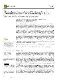 Adaptive Sparse Representation of Continuous Input for Tsetlin Machines Based on Stochastic Searching on the Line