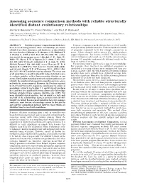 Assessing Sequence Comparison Methods with Reliable Structurally Identified Distant Evolutionary Relationships