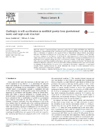 Challenges to Self-Acceleration in Modified Gravity from Gravitational