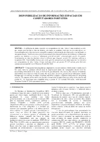 Disponibilização De Informações Espaciais Em Computadores Portáteis