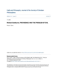 Richard Swinburne, PROVIDENCE and the PROBLEM of EVIL