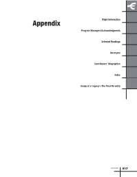 Appendix Program Managers/Acknowledgments