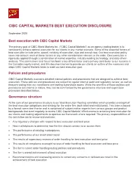 Cibc Capital Markets Best Execution Disclosure
