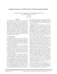 Deadlock Immunity: Enabling Systems to Defend Against Deadlocks