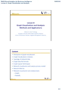 Lesson 8 Graph Visualisation and Analysis: Methods and Applications