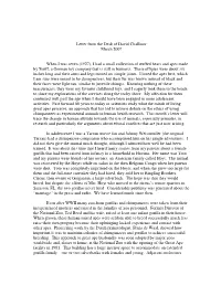 Letter from the Desk of David Challinor March 2007 When I Was