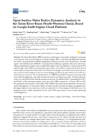 Open-Surface Water Bodies Dynamics Analysis in the Tarim River Basin (North-Western China), Based on Google Earth Engine Cloud Platform