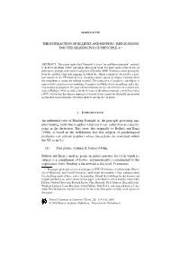The Interaction of Ellipsis and Binding: Implications for the Sequencing of Principle a 