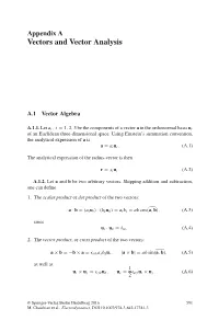 Vectors and Vector Analysis