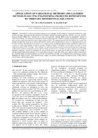 Application of Variational Methods and Galerkin Method in Solving Engineering Problems Represented by Ordinary Differential Equations