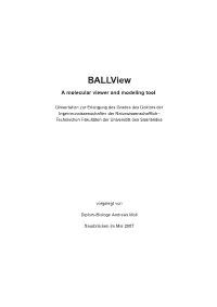Ballview a Molecular Viewer and Modeling Tool