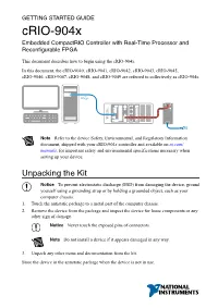 Crio-904X Getting Started Guide Sequence Software Corresponding Programming Mode