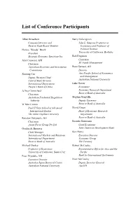 List of Participants