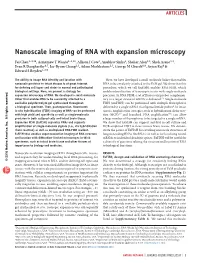 Nanoscale Imaging of RNA with Expansion Microscopy
